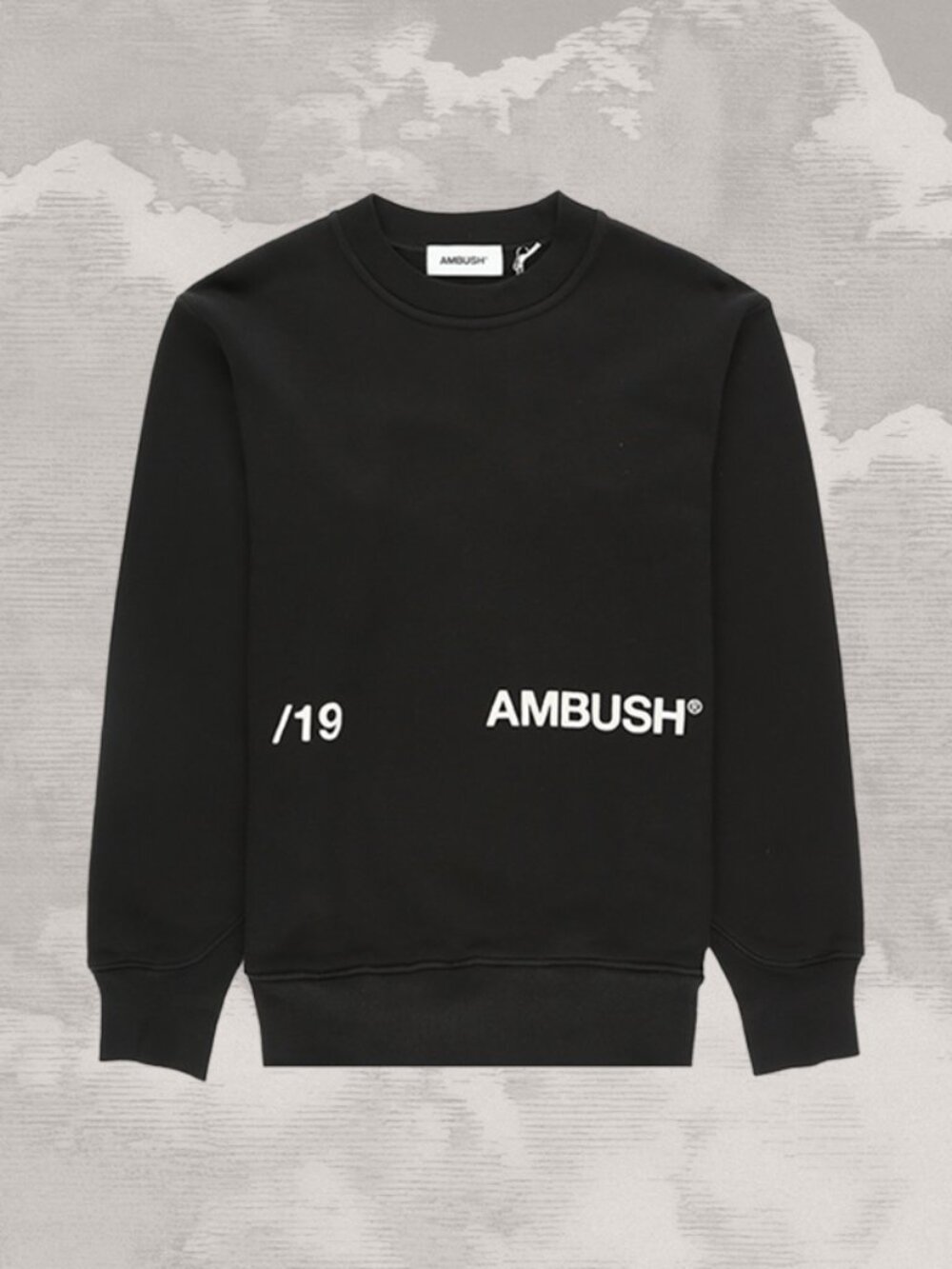 AMBUSH Crewneck Sweatshirt Size 1, XS Spellout Black Cotton Sweater(